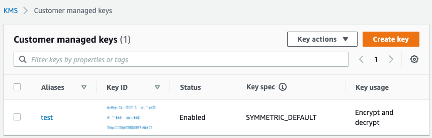 키 생성이 완료된 모습